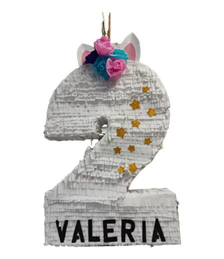 Number 2 Shaped Unicorn Pinata – Viva Party