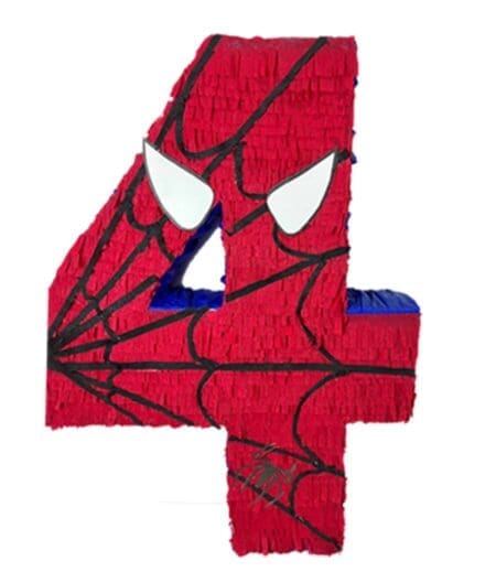Spider Man Number Four Shaped Pinata – Viva Party