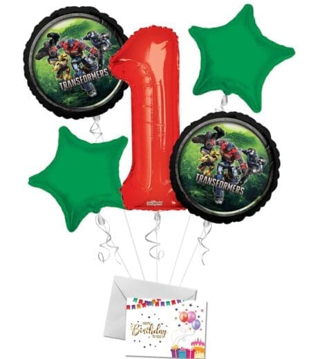 Transformers, Happy Birthday Balloon Bouquet (5 Balloons) – Viva Party