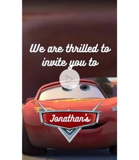 Cars Birthday Invitation, Video Invitation, Digital Invitation – Viva Party