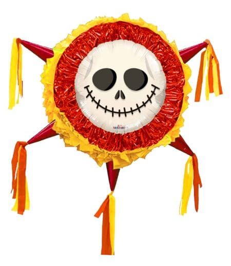 Halloween Drum Pinata Extra Large 24 Inch, Rope, Stick, Mask and Candy Bag Package.