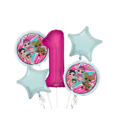 LOL Happy Birthday Foil Balloon Bouquet 5 pcs S03 - Viva Party Balloon Collection – Viva Party