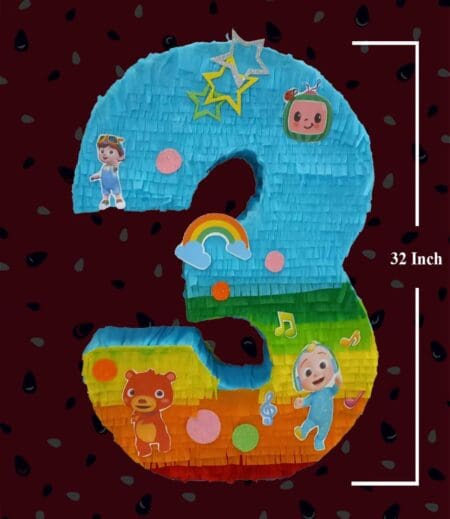 Cocomelon Number 3 Shaped Pinata – Viva Party