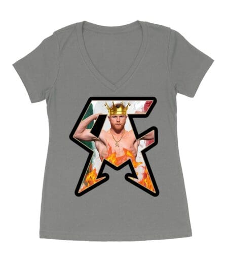 Canelo Alvarez Crowned Champion T-Shirt - CA Monogram Design Women's Ideal V-Neck – Viva Party
