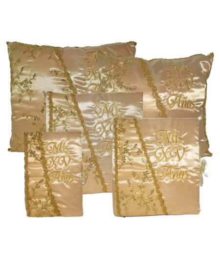 Blush and Gold Mis XV Pillowset