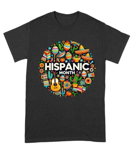 Hispanic Month T-Shirt - Vibrant Cultural Icons Design Unisex Adult – Viva Party