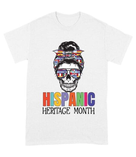 Hispanic Heritage Month Skeleton Woman with Sunglasses & Scarf