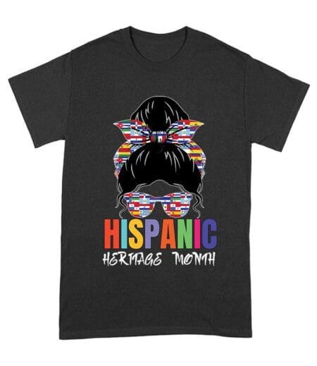 Hispanic Heritage Month Girl Face with Sunglasses & Scarf Featuring Country Flags Unisex Adult – Viva Party