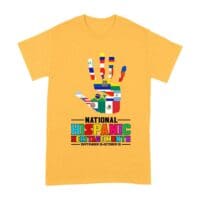 Celebrate National Hispanic Heritage Month: Hand with Country Flags T-Shirt Unisex Adult