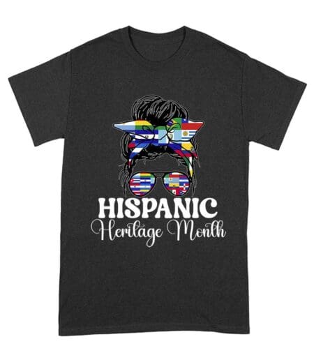 Hispanic Heritage Month Bun & Shades with Latin American Flags Unisex Adult – Viva Party