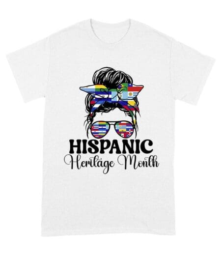 Hispanic Heritage Month Bun & Shades with Latin American Flags Unisex Adult